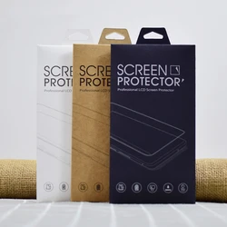 100Pcs/lot Universal Paper Retail Package Packaging Box Tempered Glass Screen Protector Film with Hang Hole Packing Boxes