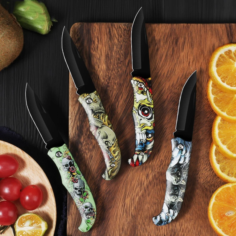 Home fruit knife portable folding knife stainless steel peeler high hardness multifunction portable mini knife TB9195