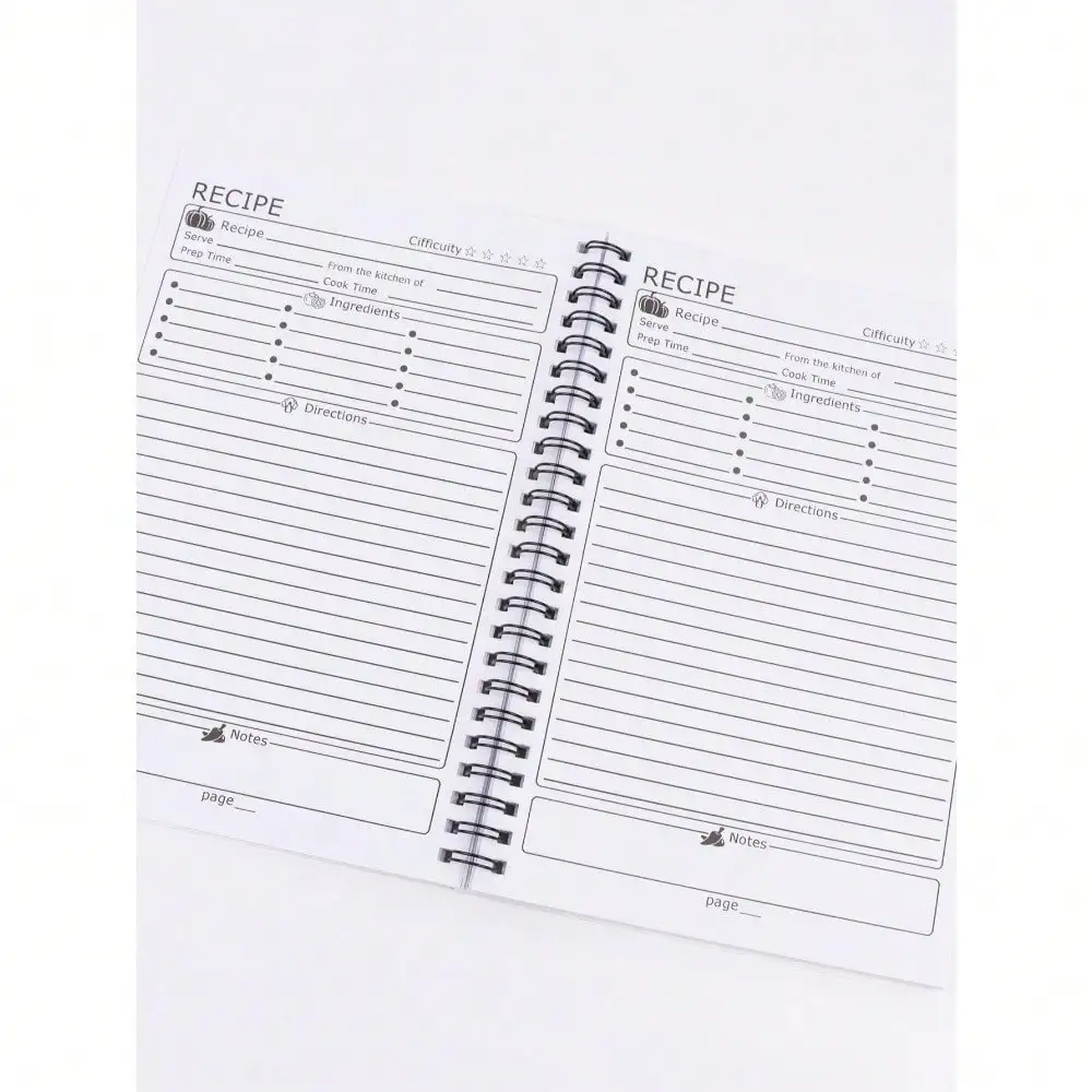 Cute Kitchen Recipe Book - Spiral-Bound Notebook With Baking Utensil Design
