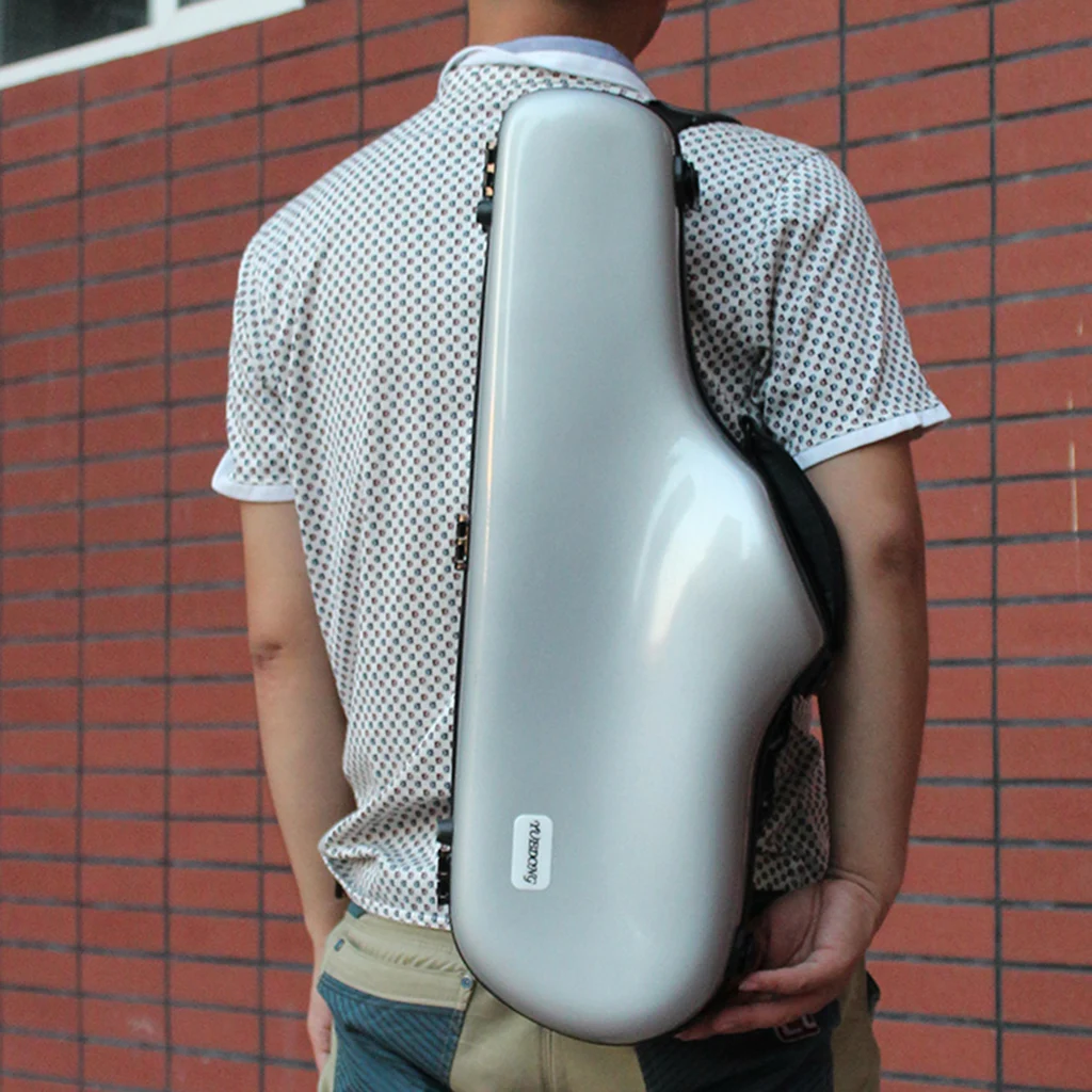 Saxophone Bag Hard Case Board Zipper with Adjustable Strap For Alto Saxophone Tenor Saxophone Case Fiberglass Hardshell Saxopho