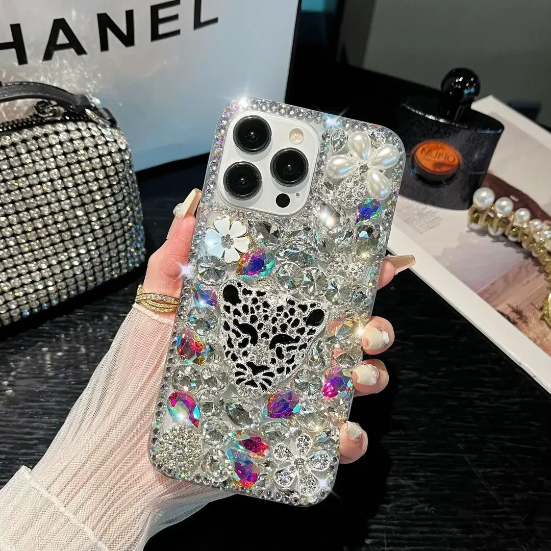 Luxury Bracelet Diamond Leopard head Rhinestone Case For iphone 15Pro 14Plus 13 12 Mini 11Pro MAX XSMAX XR 7 8 PLUS Phone Cover