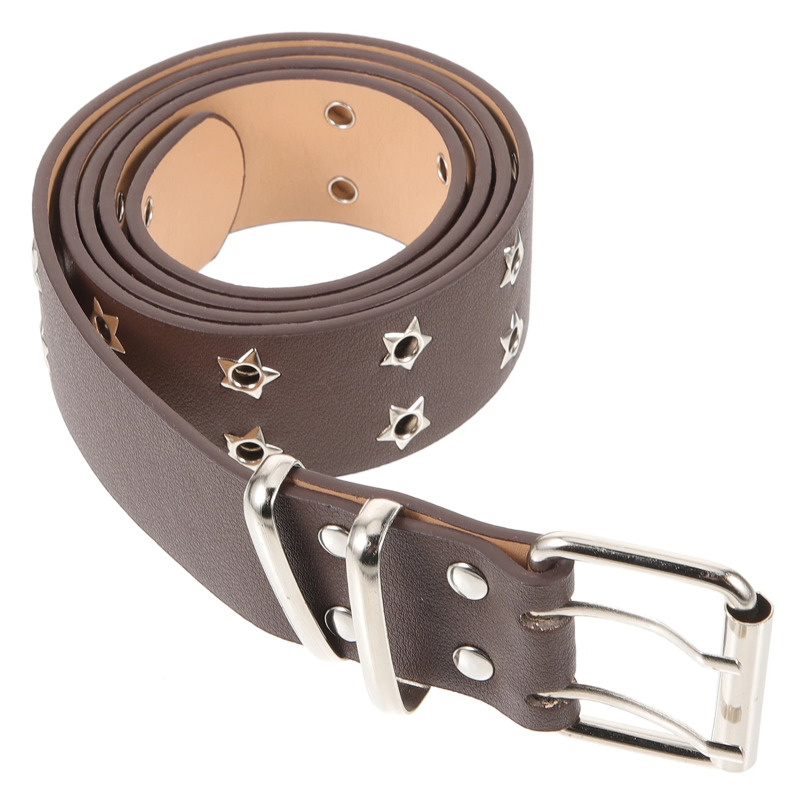 

Delicate Pu Belt Retro Punk Style All-Match Waistband Men Women Strong Iron Buckle Comfortable Leisure Belt Party Outing Gift