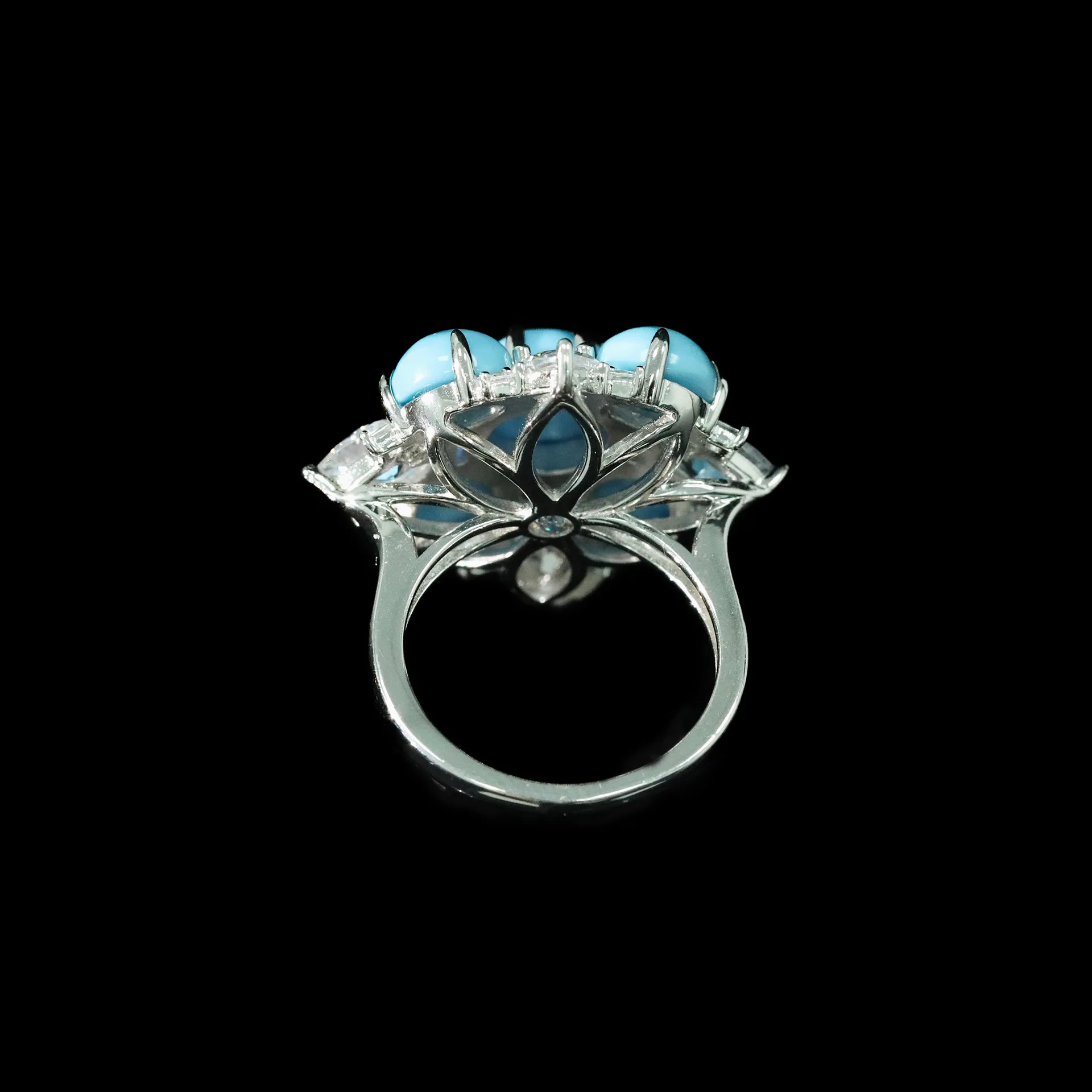 KQDANCE Hand Make 925 Sterling Silver Blue Turquoise High Carbon Diamond Gemstone Rings For Women Fine Jewelry Anniversary Gifts