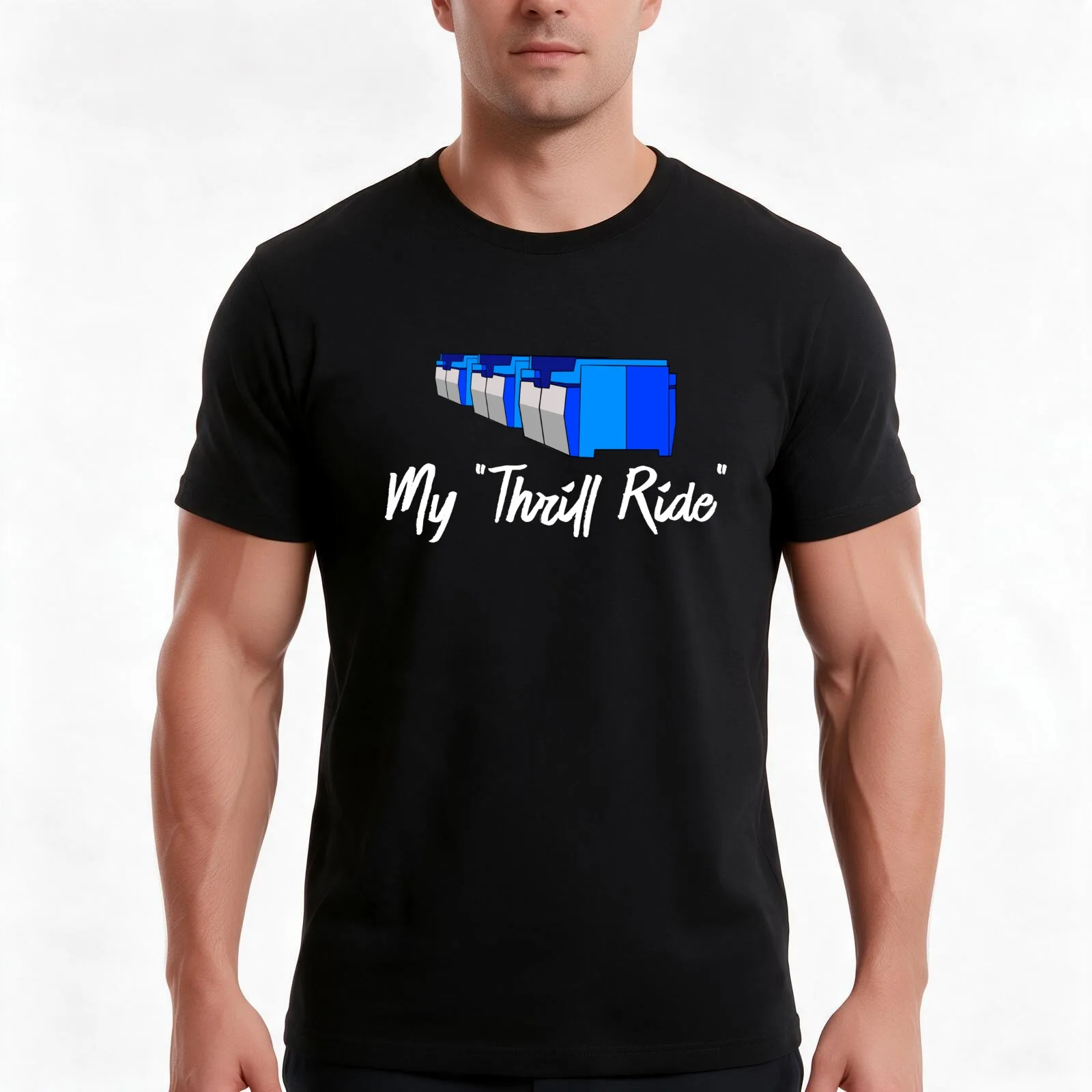 My Thrill Ride T-Shirt, Summer Casual Cotton Tee, Oversized Streetwear Tops, Vintage Graphic Print, Loose Fit Short Sleeve