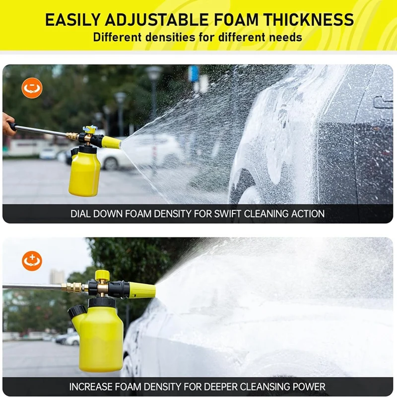 Foam Cannon Up To 4500 PSI, Foam Cannon With 5 Pressure Washer Nozzle Tips, And 1/4 Inch Quick Connector Easy To Use