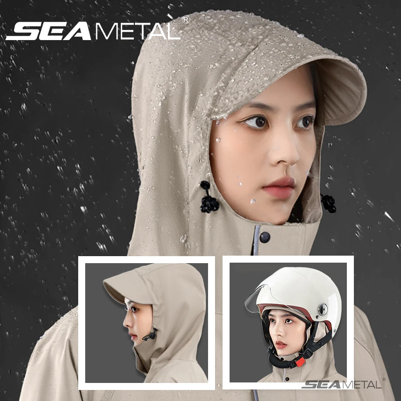 SEAMETAL Motorcycle Raincoat Electric Bike Rain Coat Men Women Durable Waterproof Adults Cycling Riding Gear Single Raincoat