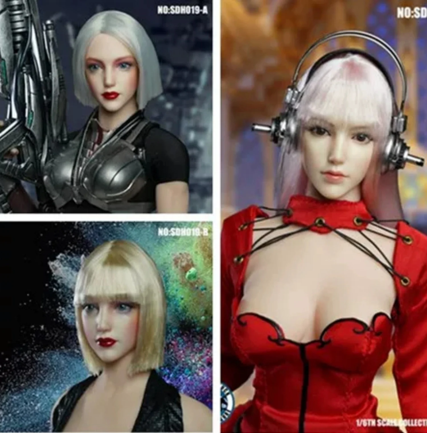 

1/6 Scale SDH019 Makeup Girl Head Carving Sculpt Fit 12'' Action Figure