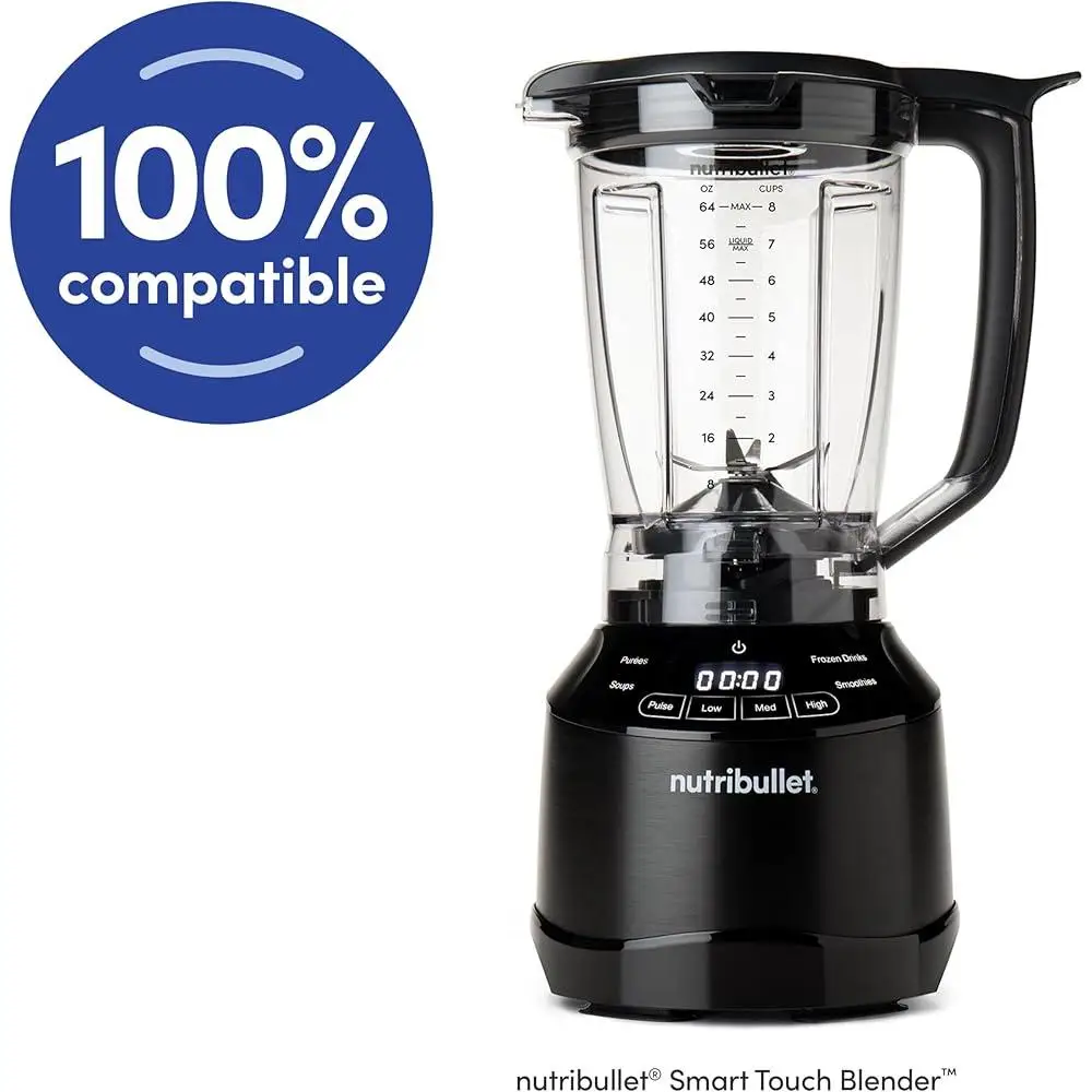 Frullatore Smart Touch Set di brocche da 64 once Design ventilato Coperchio facile da versare Lame in acciaio inossidabile Manomissione Lavabile in lavastoviglie Elettrodomestico da cucina