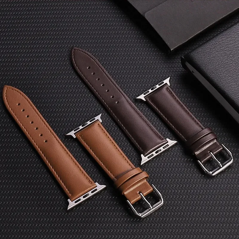 

Soft Leather Strap for Apple Watch Ultra 22mm 38 40 41 42 44 45mm Fashion Smart Watch Band