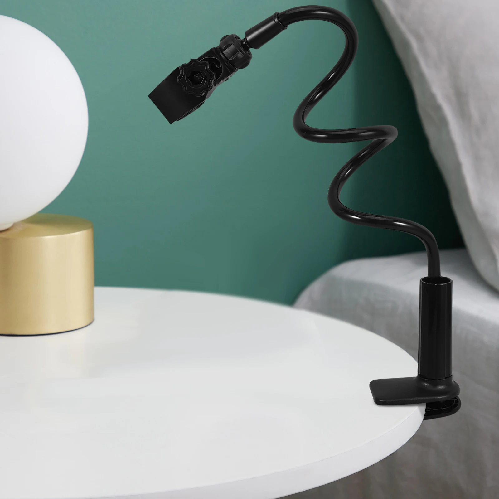 

Hair Dryer Base Rack Black Plastic Clamp Stand Desktop Hands Free Adjustable Angle Material Storage Blow Dryer Shelf