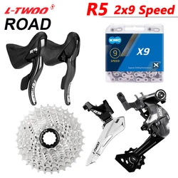 LTWOO-Road Bicycle Groupset, Shifter, Rear Derailleur, X9 Chain, Cassette 11-25, 28,30,32T,Flywheel for 18V R3000 K7 Kit,R5,2x9S