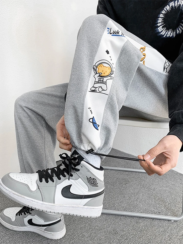 

Spor Cuffed Trousers for Boys Spring Autumn 2024 New Versatile Casual Long Pants Youth High School Students Baggy Fit