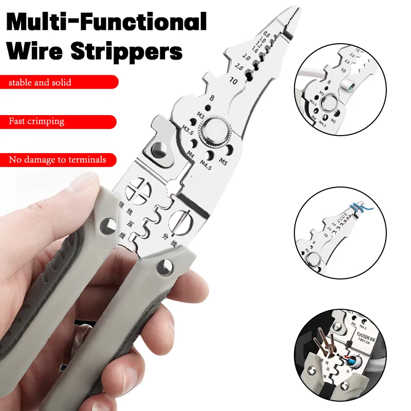 1pcs Electrician Pliers Multifunctional Wire Strippers Cable Stripper Cutter For Electricians Specialized Maintenance Tool