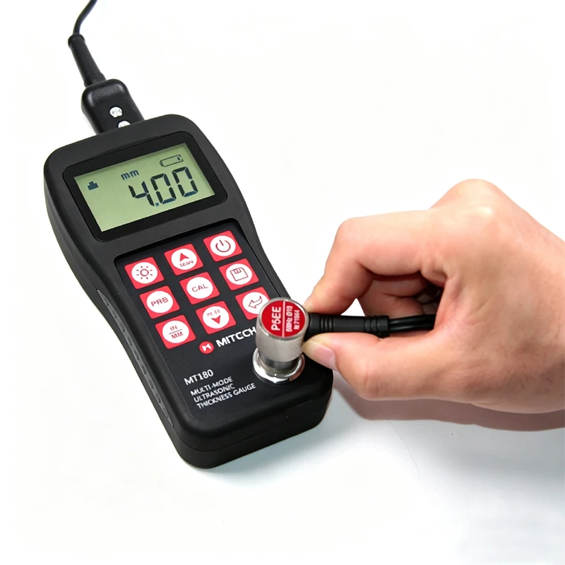 MITECH MT180 Ultrasonic Thickness Gauge NDT Non‑Destructive Testing Meter for Metal Steel Pipe Wall Thickness Measuring Tester