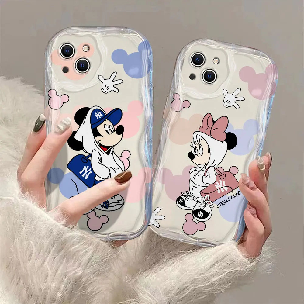 Mickey-ミニーウェーブ3Dシリコンケース,iPhone用デラックスソフトケース,iPhone 16,15,14,13,12,11 pro max,mini,x,xr,xs max,8、7、6s plus