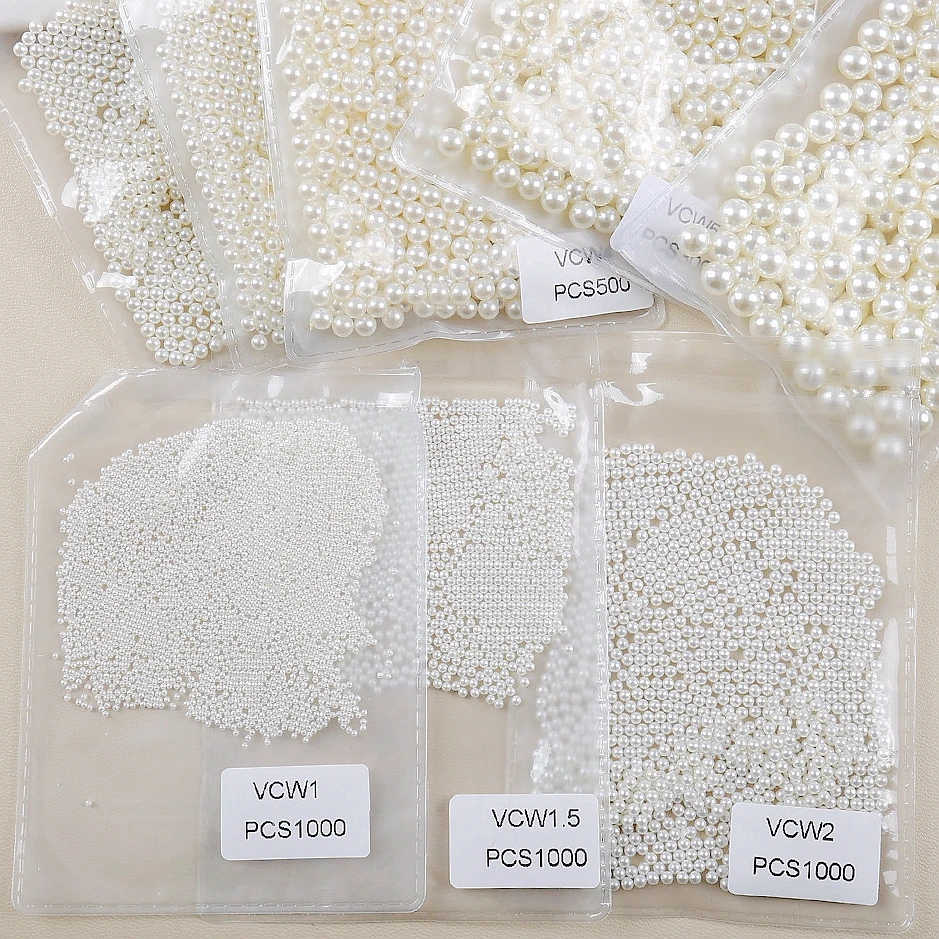 

1Pack White 1mm to 6mm 3D Nail Art Pearl Beads Accessories Parts For Nails Decoration Design Manicure Decor Supplies Material