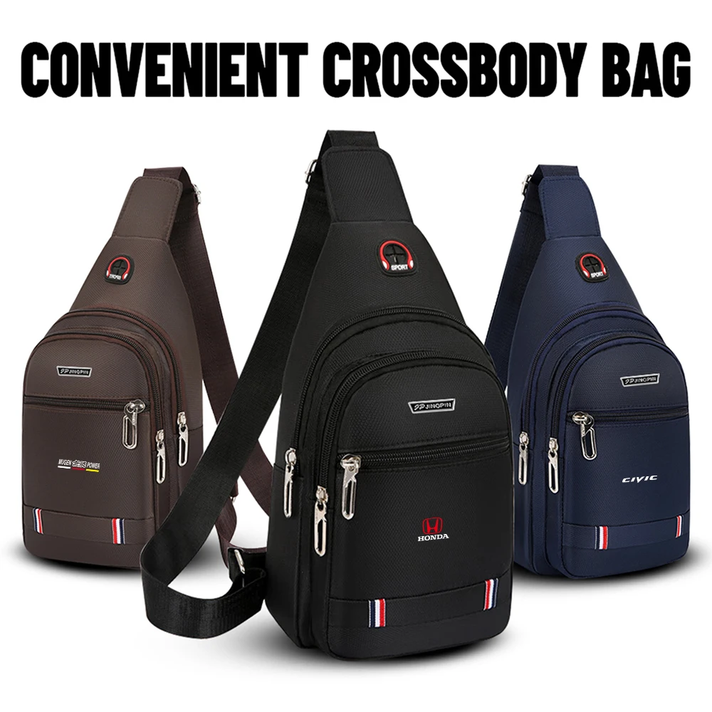

Car Logo Chest Bag New Fashion Casual Sports Water Proof Chest Crossbody Shoulder Bag For Honda CIVIC Mugen Power Type R Type S