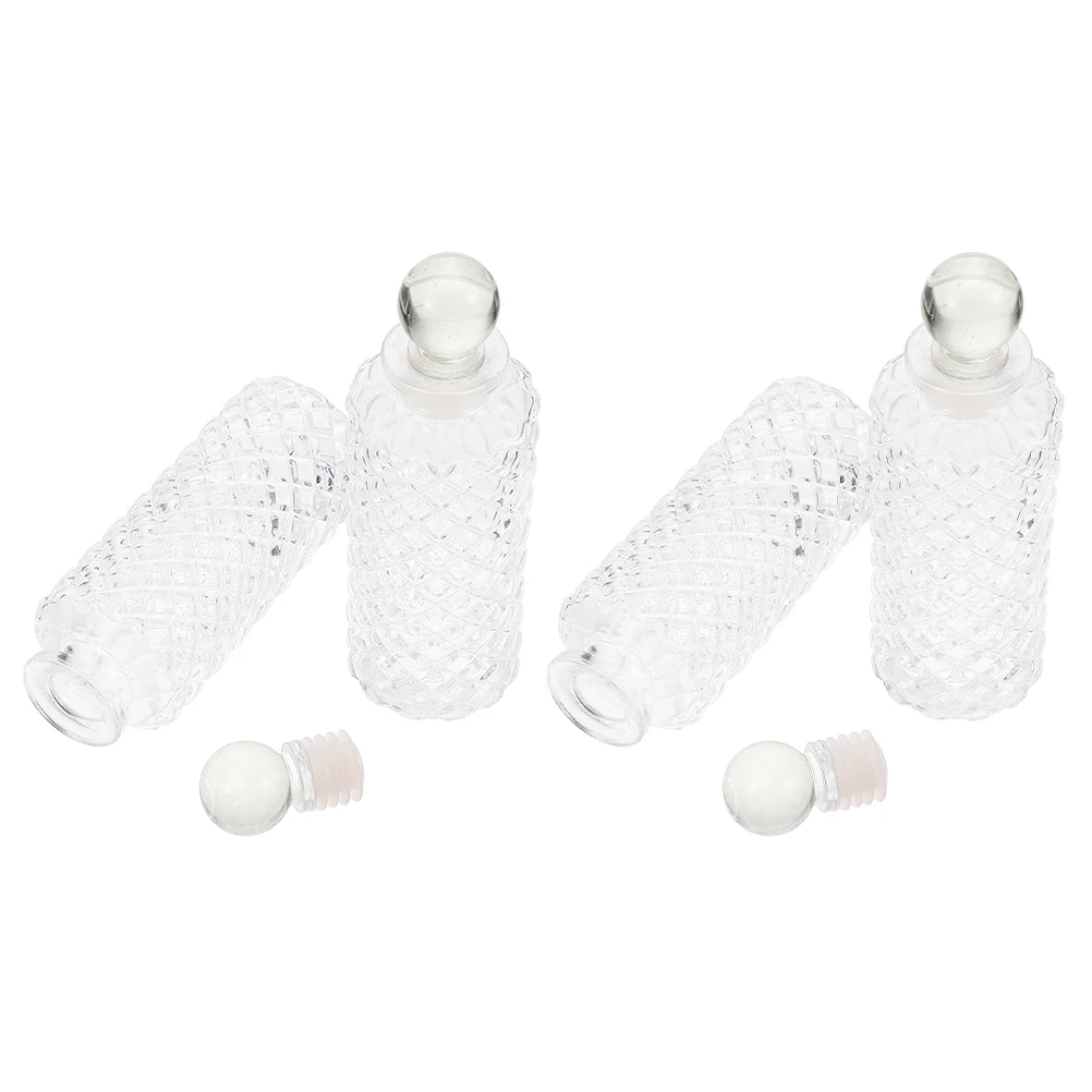 

4Pcs Glass Aromatherapy Bottles Empty Refillable Containers for Essential Oil Perfume Diffuser Home Decoration Chic Fragrance