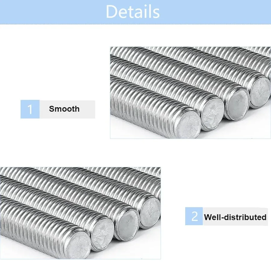 2 قطعة M101.5 x 400 مللي متر طول قضيب ملولب بالكامل 304 الفولاذ المقاوم للصدأ اليد اليمنى الخيوط قضبان قضيب رصع بالكامل ل مرساة Bo