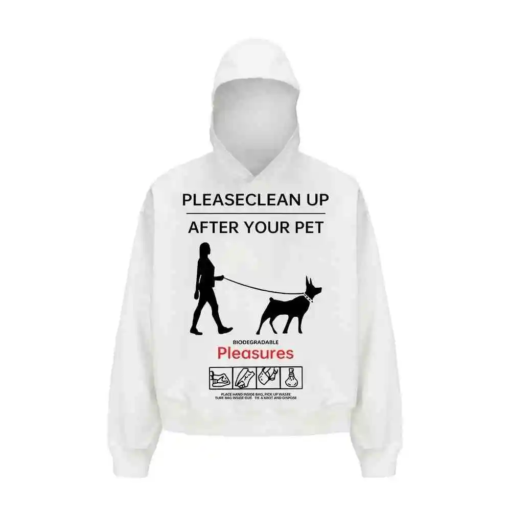 Fashion Hoodie Pullover Hottie Walks Dog Cleanfit Creative Parody Hoodie 100%Cotton Fall Winter Long Sleeve Hip Hop Streetwears