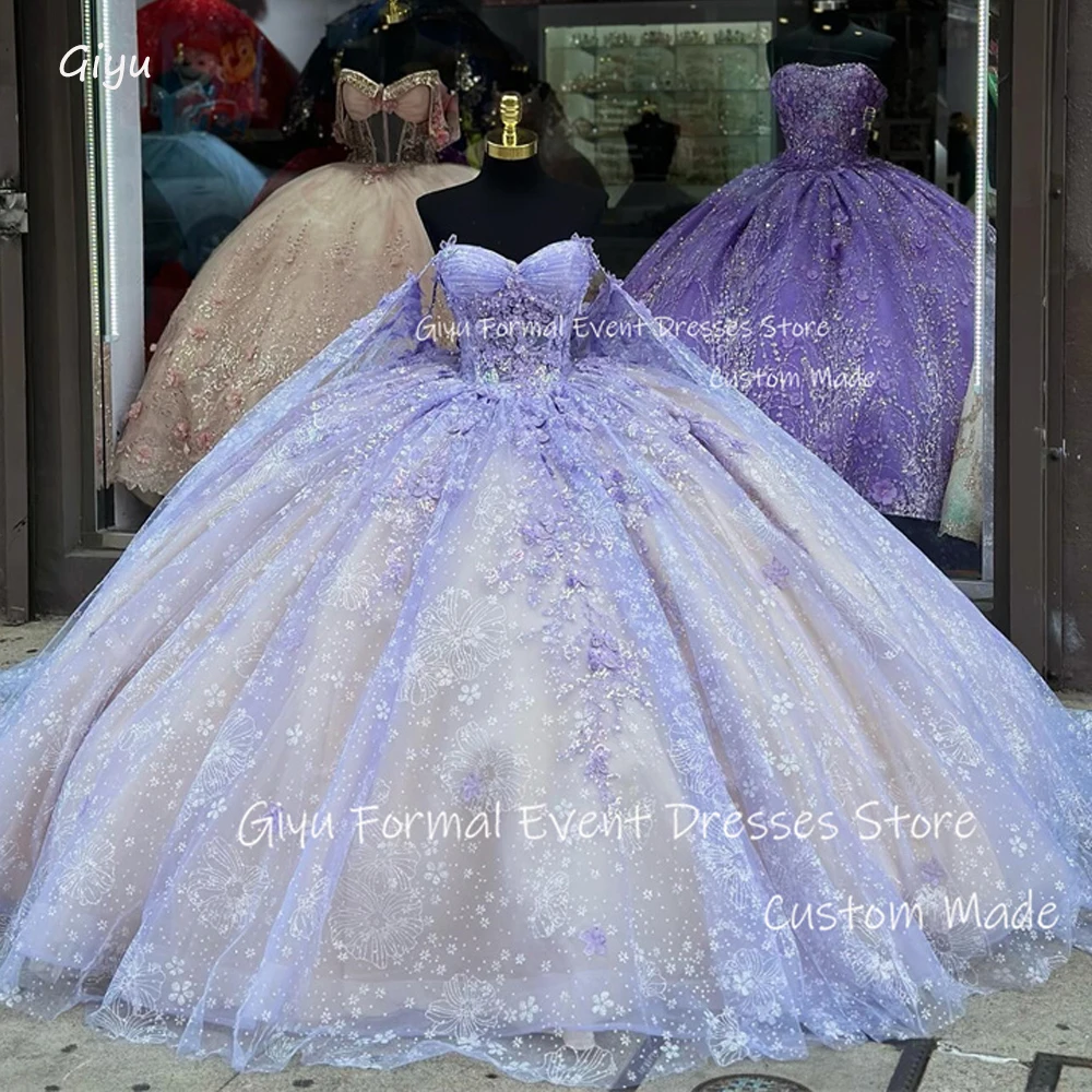 Giyu vestido de encaje de tul de lavanda para fiesta de cumpleaños, vestidos de baile verde de quinceañera, vestido de fiesta de noche, dulce, 16