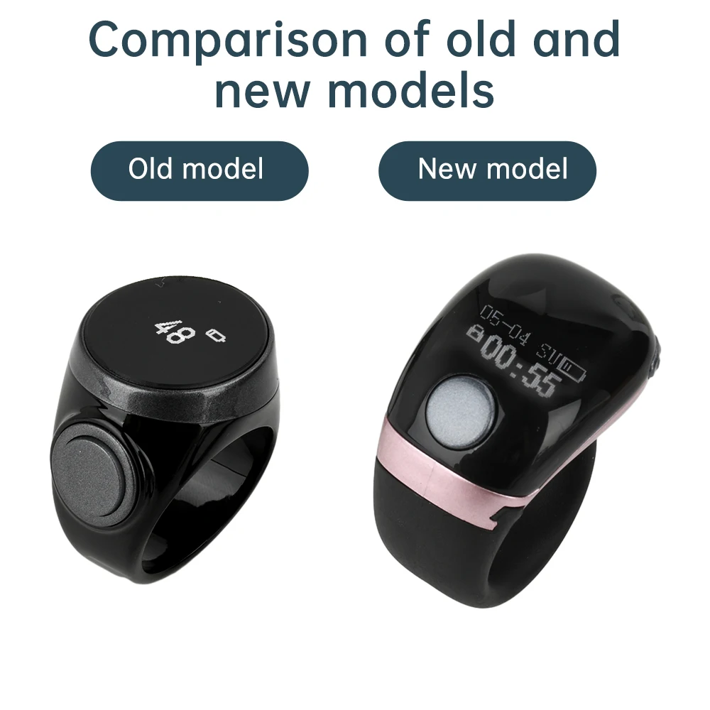 S7 Interchangeable Ring Holder OLED Display Ring Type C Charging Finger Press Ring Multi-Channel Counter Vibration Reminder