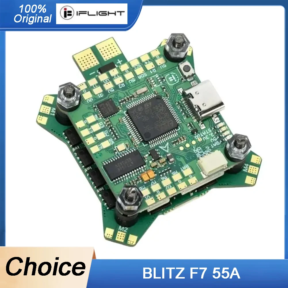

iFlight BLITZ F7 Stack - F722 F7 FC & E55 55A BLHELI32 4in1 ESC, 2-6S DShot 600 for FPV Drone