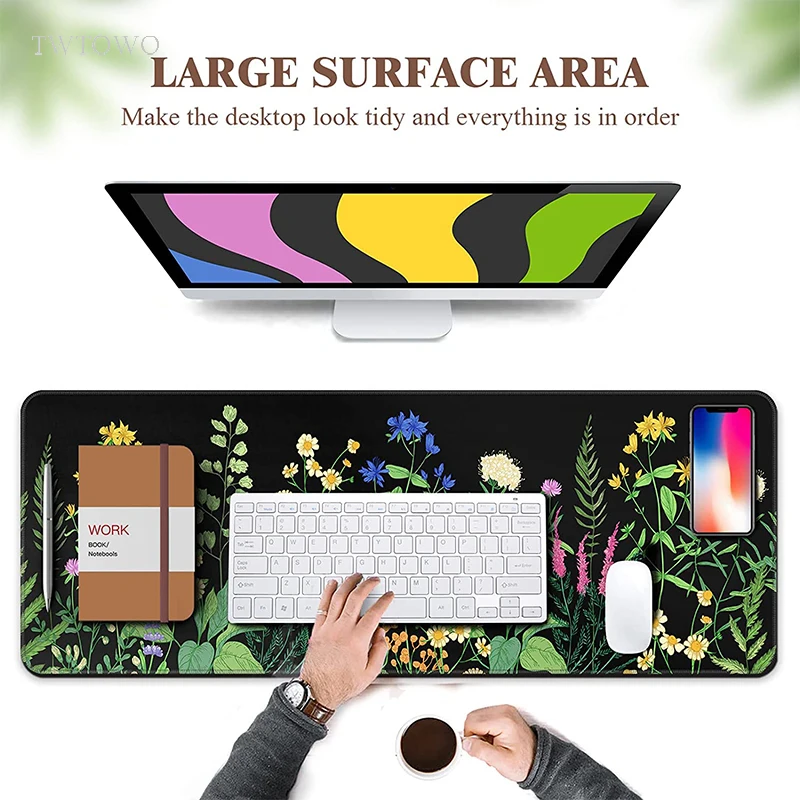 Flower Aesthetics Mouse Pad Gaming XL Computer Mousepad XXL Desk Mats keyboard pad Office Natural Rubber Desktop Mouse Pad