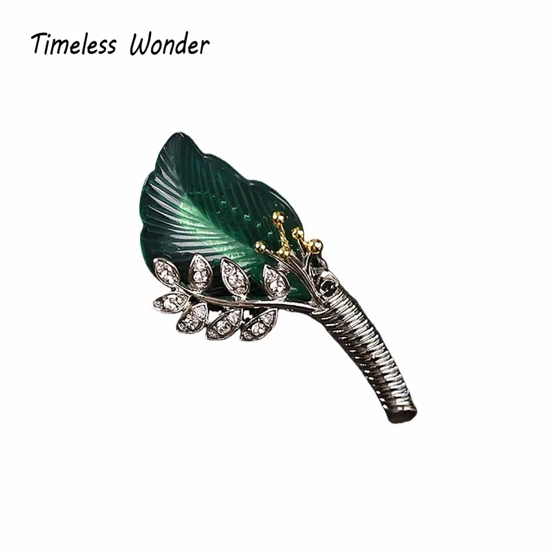 

Вневременная чудесная необычная брошь в форме листа из циркона, булавки для женщин, дизайнерские ювелирные изделия, подиумный топ, модный редкий подарок, стильный 7523