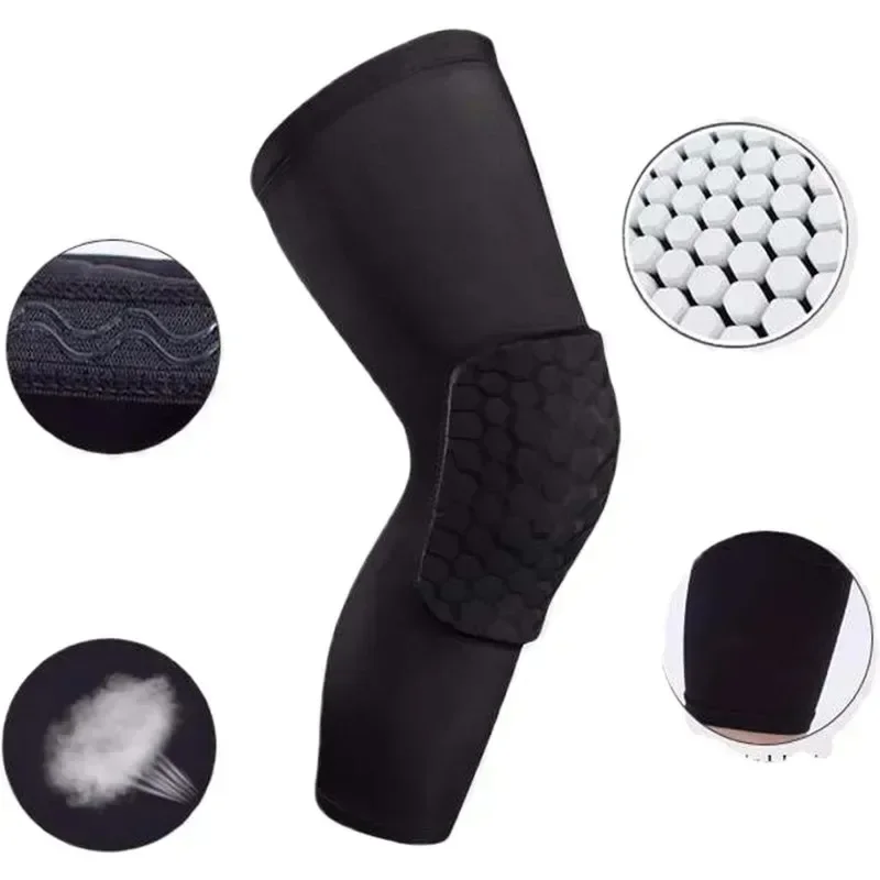 4PC Sports Knee Pads Compression Brace Volleyball Basketball Knee Pad for Gym Training Knee Support Protector Soccer Shin Guards