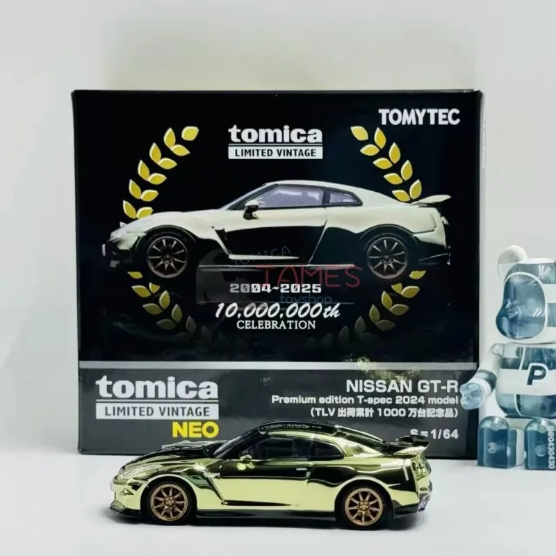 Tomytec TLV1:64 Nissan GT-R T-Spec24 commemorative alloycasting model, simulated ornament, adult collectible, Hot selling item.
