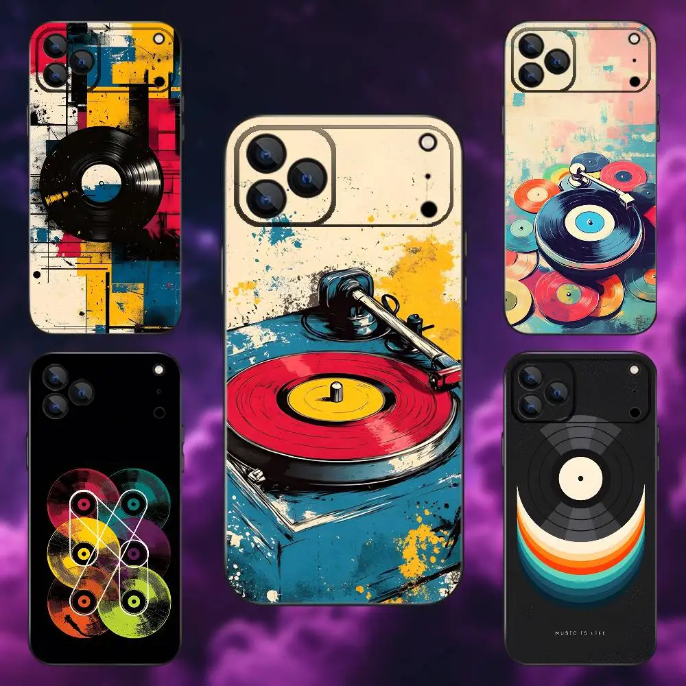 

DJ Controller Vinyl DJ Phone Case For iPhone 17,16,15,14,13,12,Pro,Max,Plus,E,SE4,Air,Mini Black Soft Box