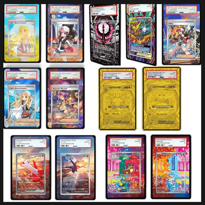 حافظة عرض فنية لـ Latios Latias Lillie Hilda Acerola Charizard بطاقة جمع بطاقة Psa رف شاشة Sv11 Sv10 Reshiram Mew