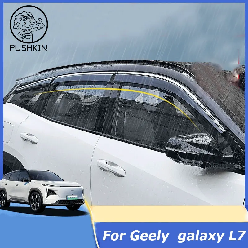 Car Side Window Deflector Window Visor Vent For Geely galaxy L7 2023 2024 2025 Wind Shields Sun Rain Guards Awnings Shelters