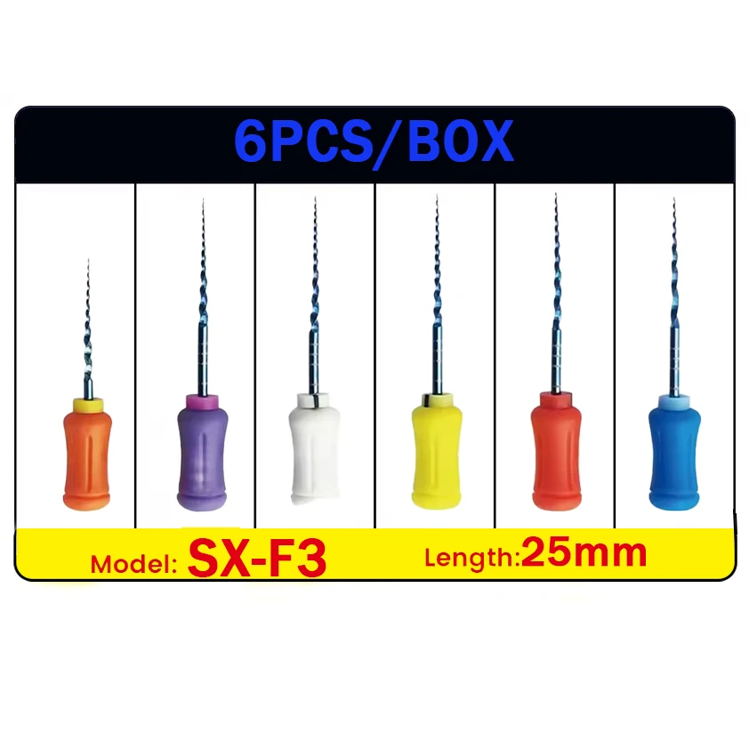 Dental  NITI Files Blue Heat Activation Pro Handuse Taper Manual Files Files SX S1 F4 F5 Endo File 25mm Endo Files