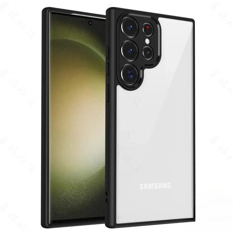 حافظة هاتف محمول من مادة البولي يوريثان الأكريليك الشفاف لهاتف سامسونج S25Edge S25 S24Ultra S23Plus S22 S20fe S21FE حافظة هاتف محمول مضادة للسقوط