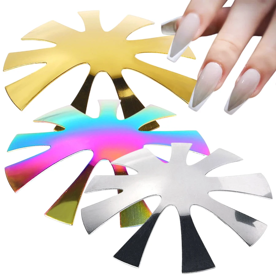 Französische Maniküre V-Linien-Kantenformer Nagelschablone Styling-Form Perfekte Lächelnlinien-Formungsvorlage für Salon & Heimgebrauch – Detail 1