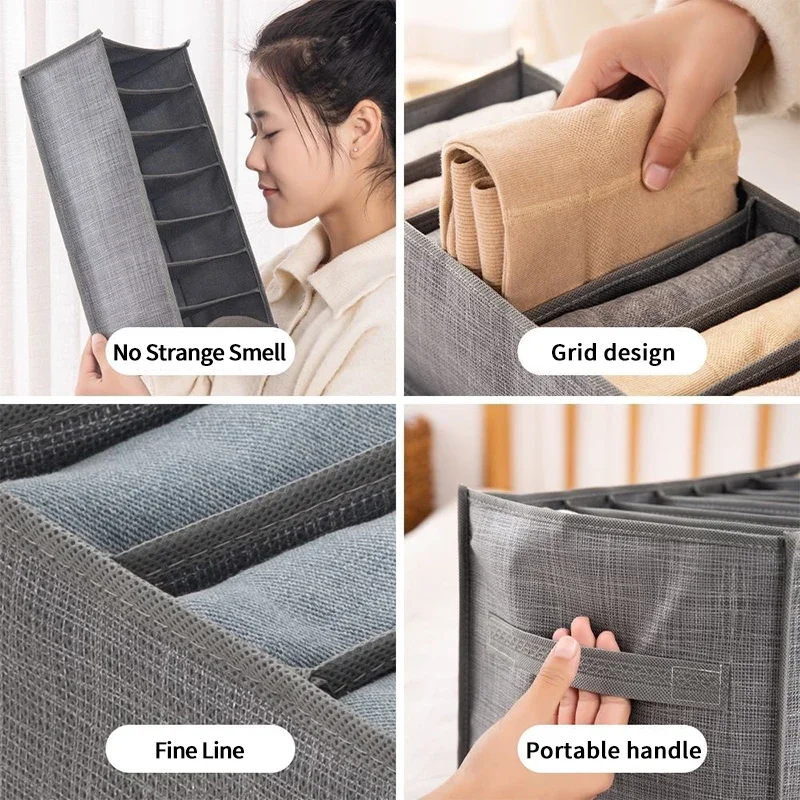 Hosen- und Jeans-Aufbewahrungsbox, Schubladenorganizer für Unterwäsche, BHs, Socken, Kleiderschrank-Organizer, T-Shirt-Organizer, Aufbewahrung – Detail 13