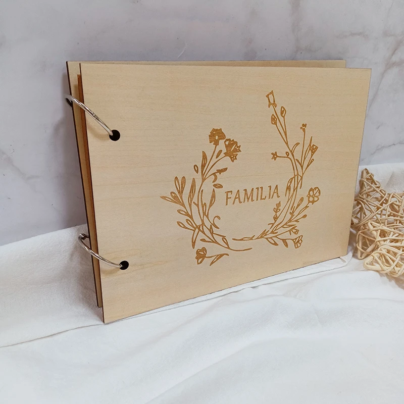 Personalized Wedding Guestbook Wooden Guest Book Signing Book for Weddings Bride To Be Decor Party Memories Album Custom Name