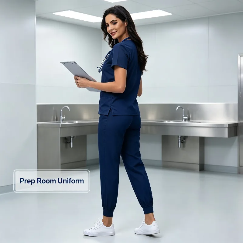 Unisex Short Sleeve Scrub Set Lightweight Breathable Quick Dry Cure Uniform for Beauty Spa Clinic Operating Room Wear