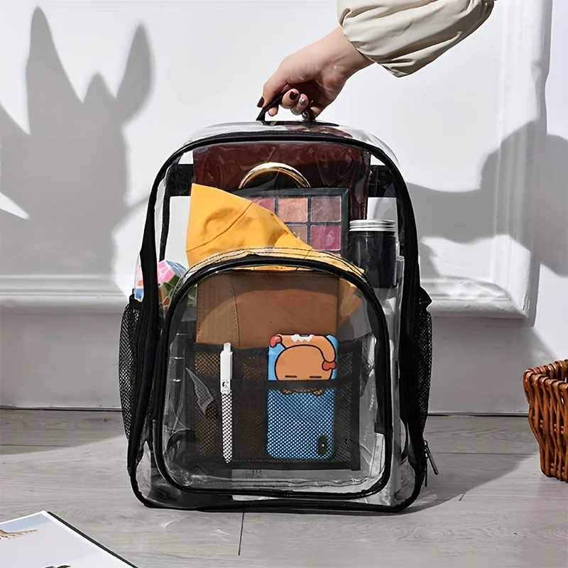 

Backpack Fashion PU Transparent Backpack Travel Beach Large Shoulder Bag