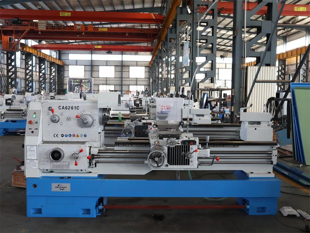 CA6261C China Manual Lathe Machine 105mm Big Bore Metal Universal Gap Bed 220V Horizontal Medium Duty Semi-Automatic DRO