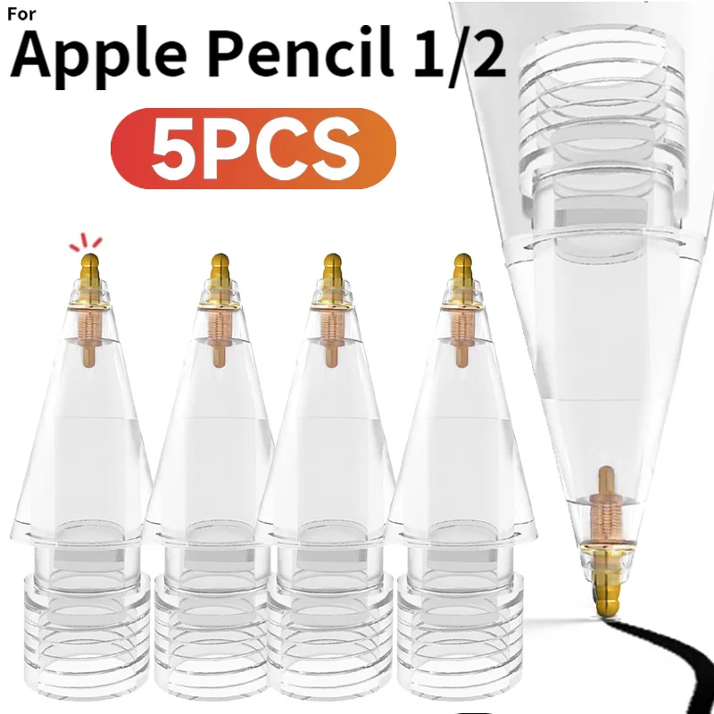 Metal Pencil Tips for Apple Pencil 1/2 Metal Pen Tip Wear-resistant for Ipencil Ipad Pro Replacement Touch screen Pen Spare Nibs