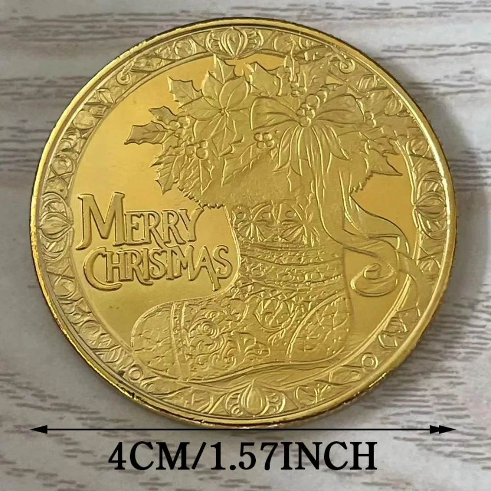 2025 Merry Christmas Santa Claus Souvenir Coin Collection Coin For Christmas Santa Claus Wishing Coin Home Decor