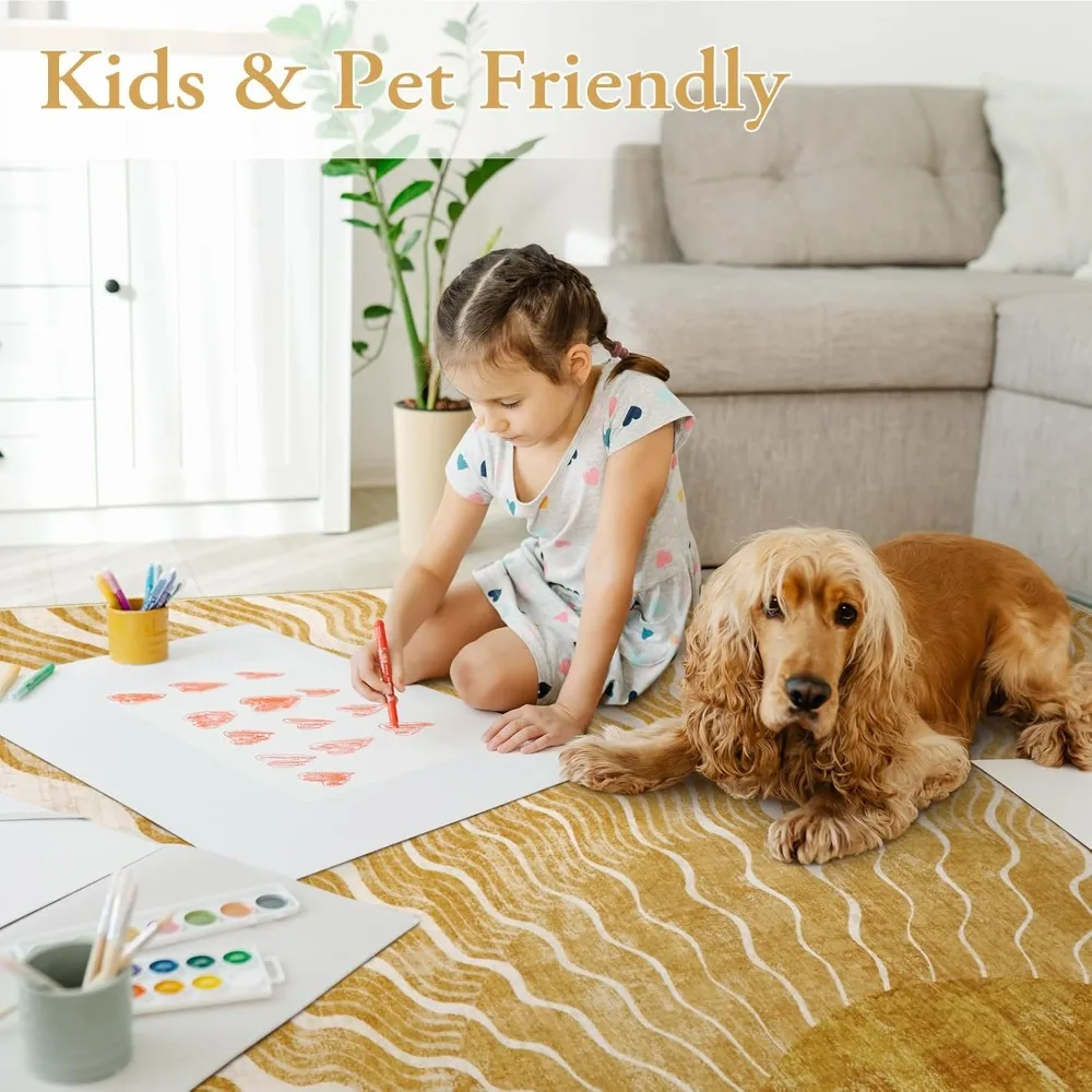 سجاد مطبوع عليه أمة الله مقاس 8 × 10 - سجاد ناعم وقابل للغسل في غرفة المعيشة ومنطقة الحضانة، سجاد رفيع للغاية غير قابل للانزلاق للأطفال