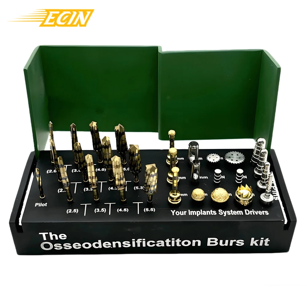 ECIN Dental Surgical Implant System with Osseodensification Burs Drills and Maxillary Sinus Lift Kit Complete Dental Tools Set