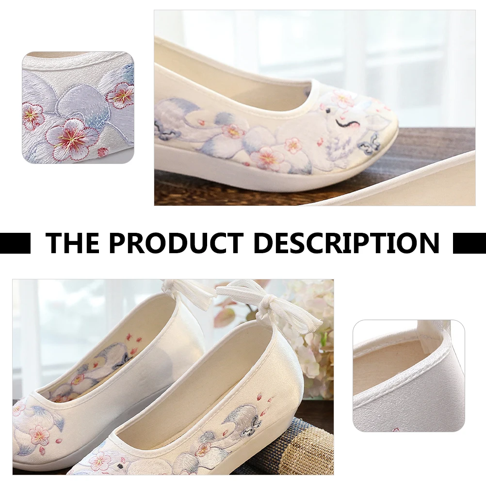 أحذية مطرزة الراقية القطن المطاط الإناث الصينية الرجعية العرقية قماش حريري المضادة للانزلاق أسفل الأحذية المنزلية