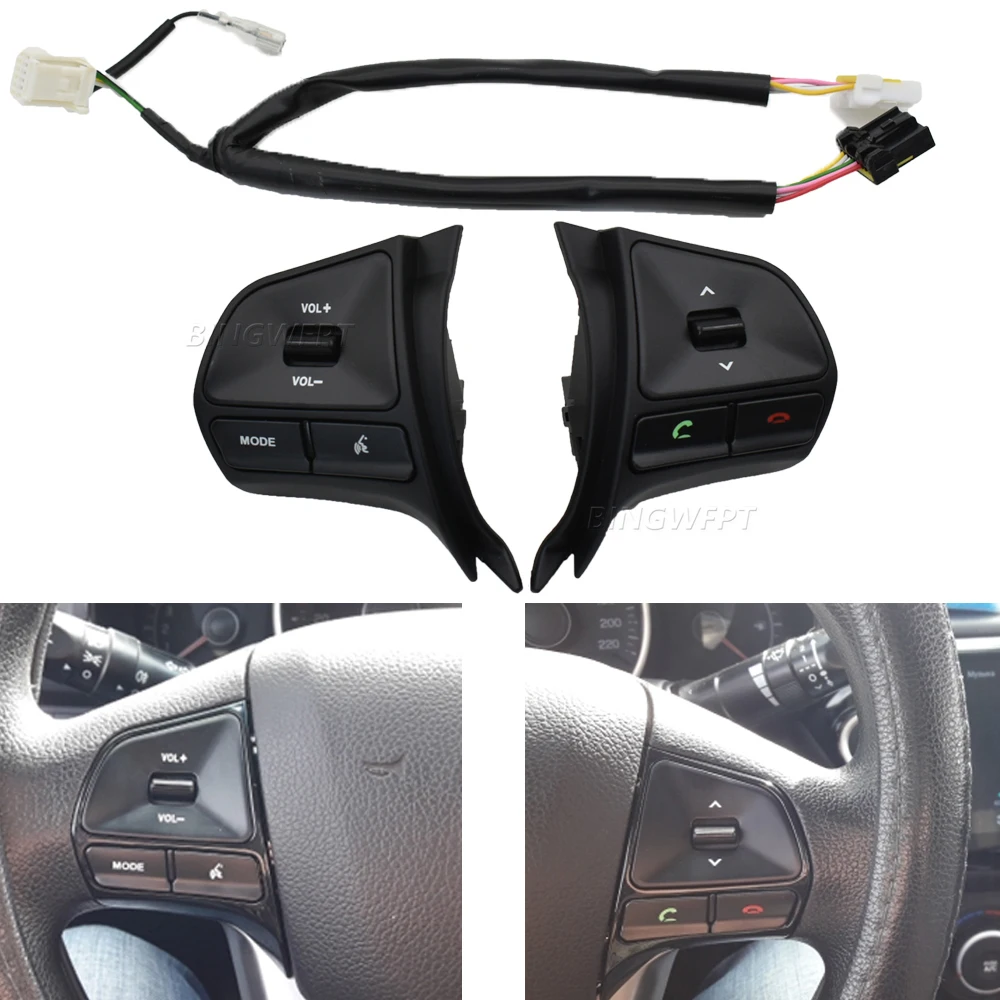 

For KIA K2 2011-2014 Multifunction Steering Wheel Bluetooth Fixed Speed Cruise Control Button Audio Switch With Backlight