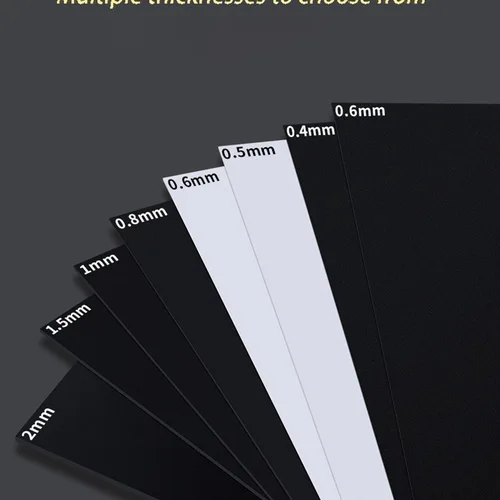 프로스트 화이트 블랙 PP 플라스틱 보드, DIY 플라스틱 보드, 두께 0.3mm, 0.4mm, 0.5mm, 0.6mm, 0.8mm, 1mm, 1.2mm, 1.5mm, 2mm, 210x297mm 