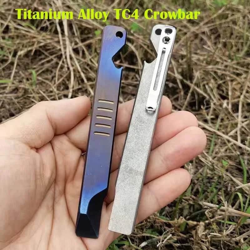 

Colored TC4 Titanium Alloy Crowbar Multifunction Bottle Opener EDC Tools Outdoor Camping Gear EDC Tools Gift With Clip Nail